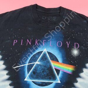 Vintage Liquid Blue T Shirt Mens M Blue Pink Floyd Dark Side Tie Dye Y2K 2005